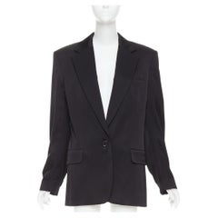 ALEXANDRE VAUTHIER schwarzer Viskose-Blazer in Übergröße, einreihig FR40 L