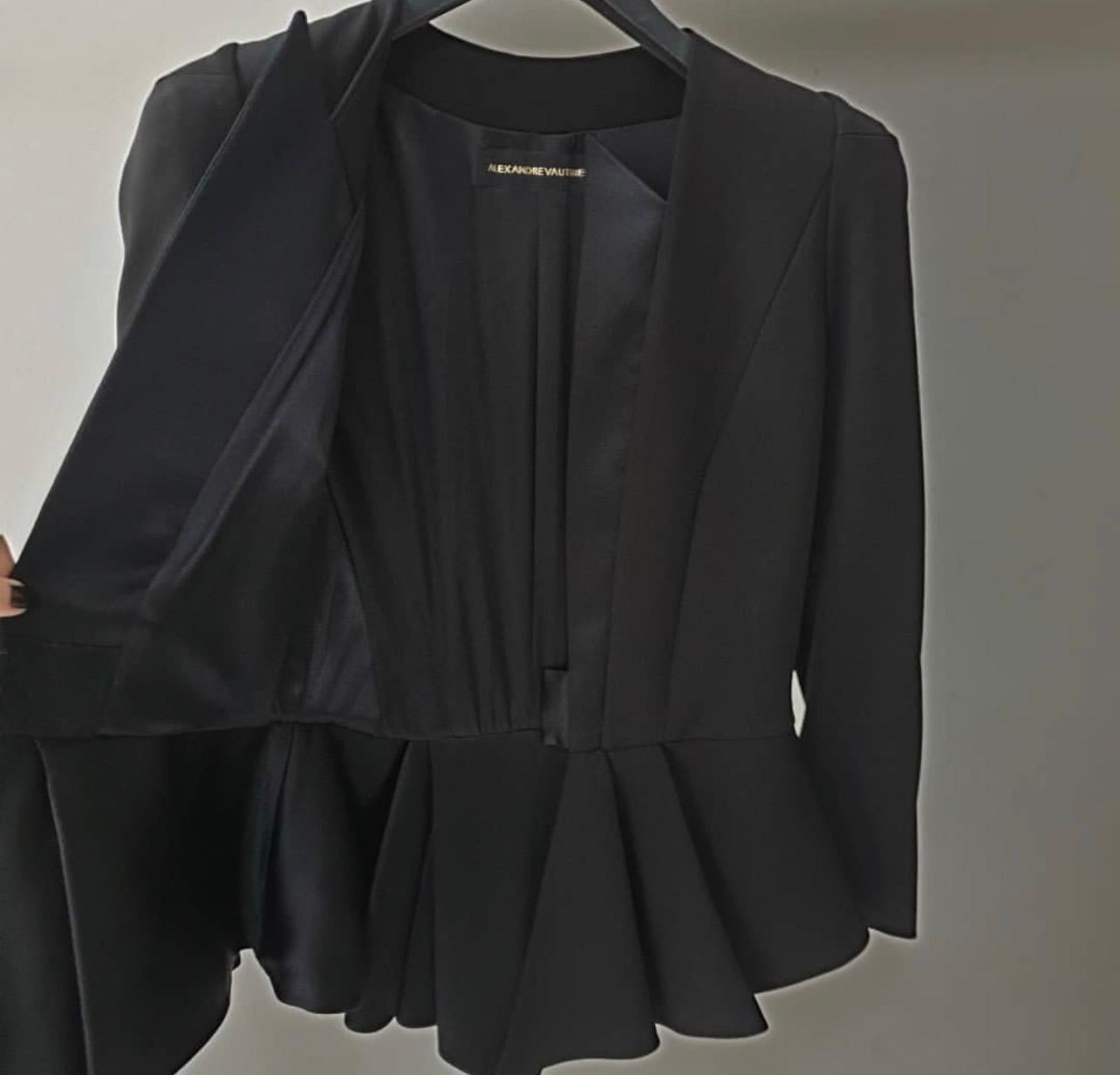 ALEXANDRE VAUTHIER  Black Viscose Wrap Jacket For Sale 2