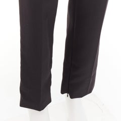 ALEXANDRE VAUTHIER black wool blend high waisted slim leg cropped pants