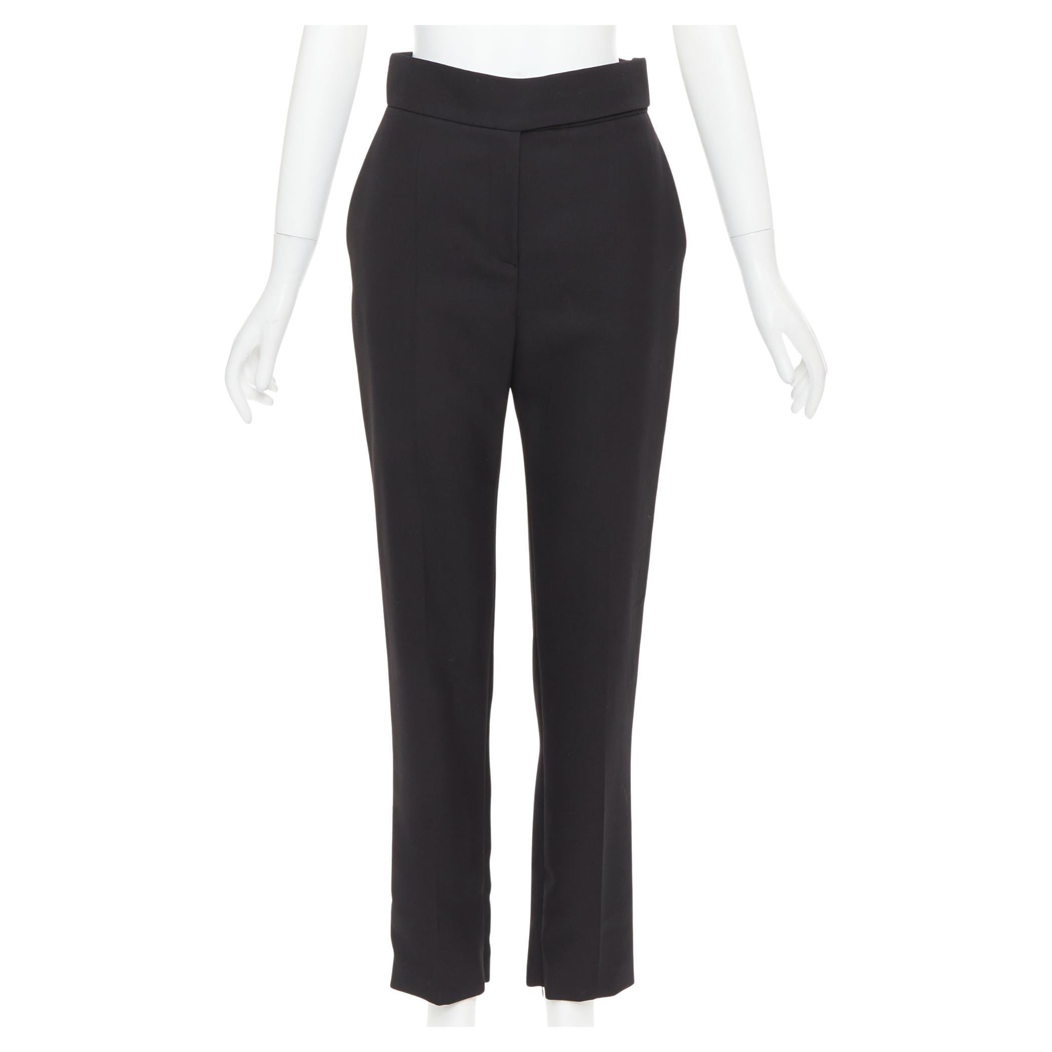 ALEXANDRE VAUTHIER - Pantalon court taille haute en laine mélangée noire à jambe étroite