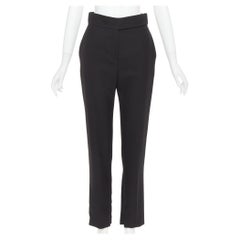 ALEXANDRE VAUTHIER - Pantalon court taille haute en laine mélangée noire à jambe étroite