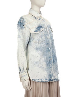 Alexandre Vauthier Blue Denim Embellished Jacket Size M