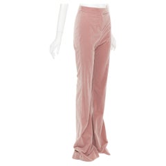 ALEXANDRE VAUTHIER blush pink velvet high waisted extra flare pants
