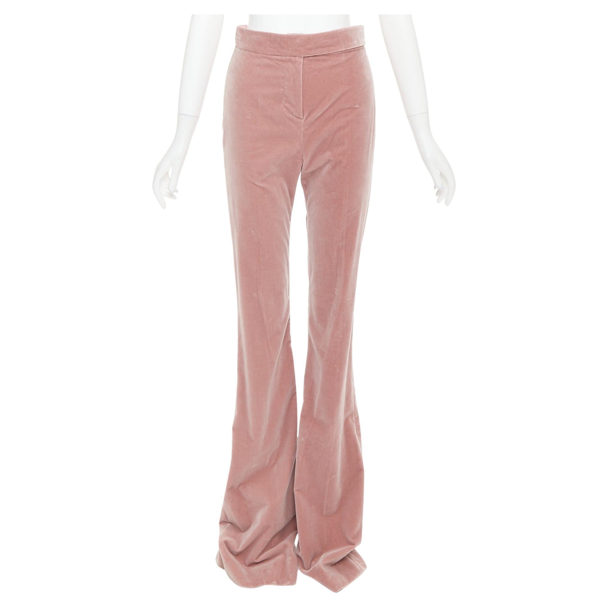 ALEXANDRE VAUTHIER Rosafarbener Samt mit hoher Taille und Schlaghose