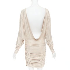 ALEXANDRE VAUTHIER Bridal ivory diamond strass crystal batring cowl back dress