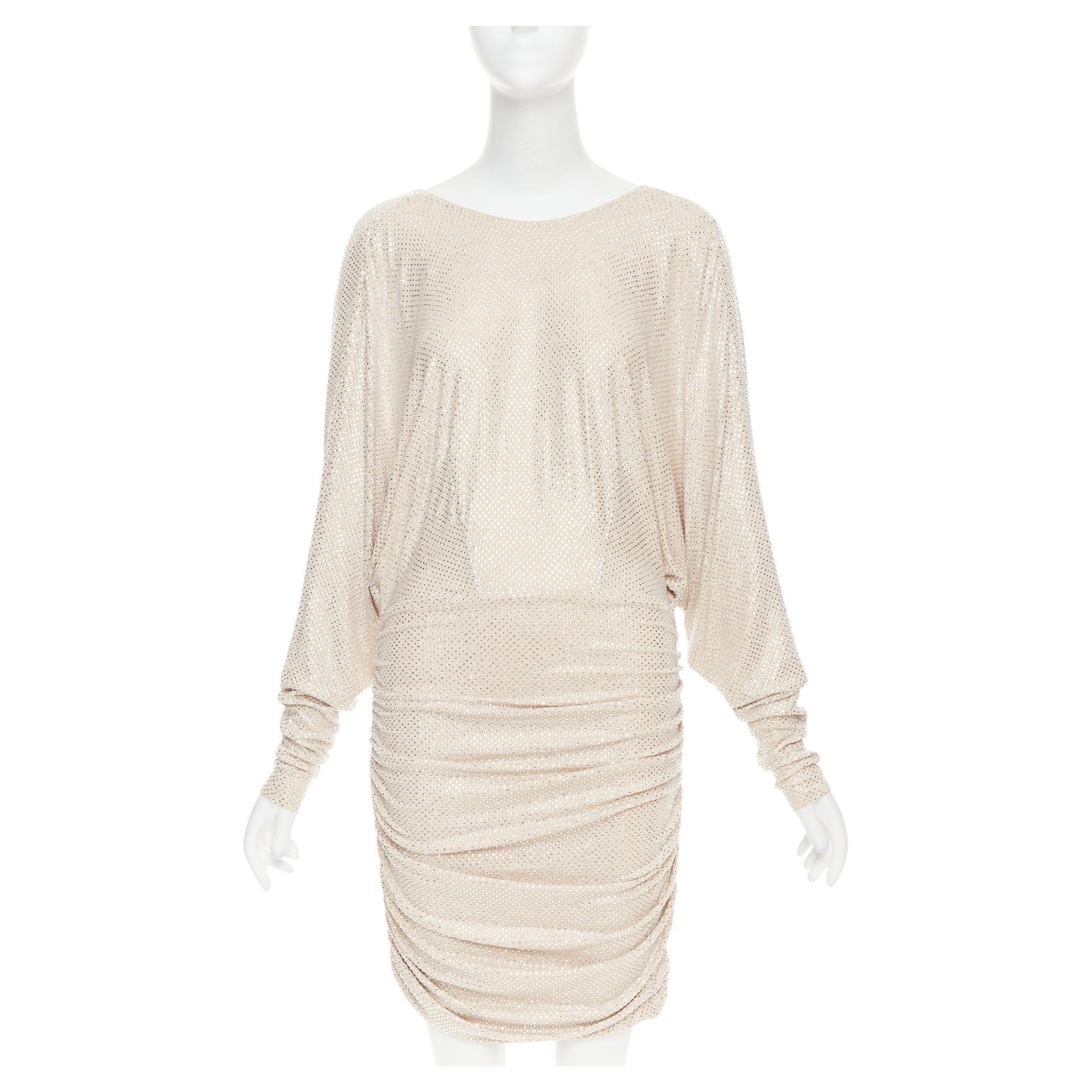 ALEXANDRE VAUTHIER Elfenbeinfarbenes Brautkleid mit Diamant-Strass-Kristallbesatz und Kuhfellrücken im Angebot