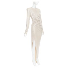 ALEXANDRE VAUTHIER Bridal ivory diamond strass crystal asymmetric draped dress
