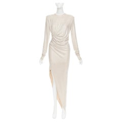 ALEXANDRE VAUTHIER Brautkleid Elfenbein Diamant Strass Kristall asymmetrisch drapiertes Kleid
