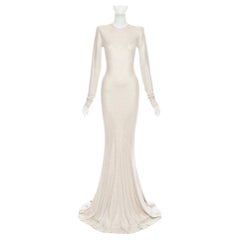 ALEXANDRE VAUTHIER Brautkleid Elfenbein Diamant Strass Kristall Langarm Kleid