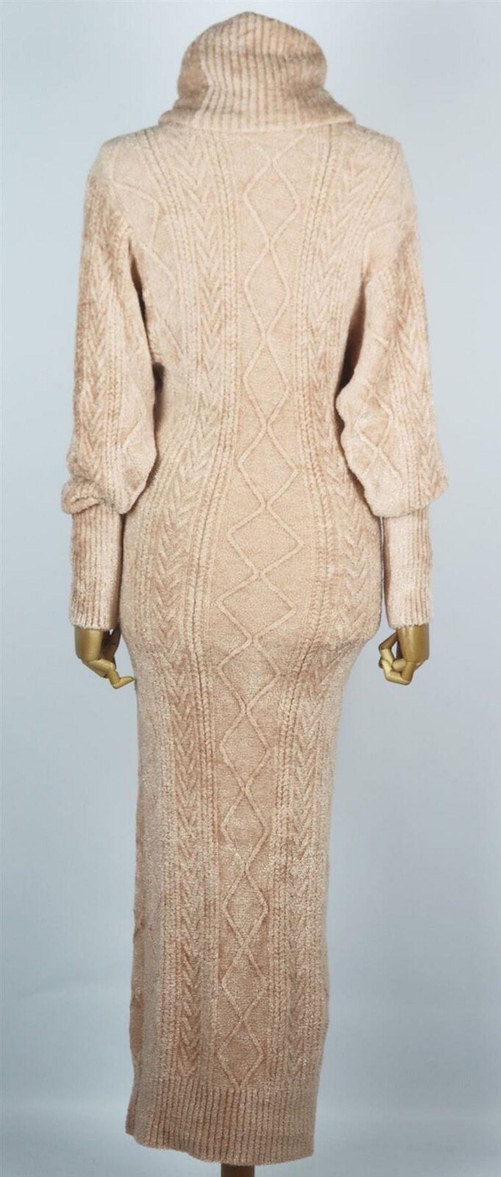 Alexandre Vauthier Cable Knit Turtleneck Midi Dress In Excellent Condition In London, GB