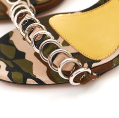 Alexandre Vauthier Camo Printed Chain Trim Sandals