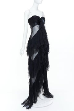 ALEXANDRE VAUTHIER COUTURE 2018 Runway sheer lace tiered ruffle evening gown