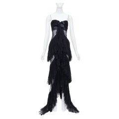 ALEXANDRE VAUTHIER COUTURE 2018 Runway sheer lace tiered ruffle evening gown