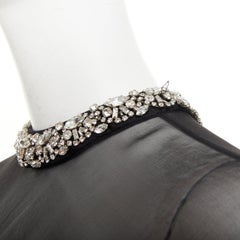 ALEXANDRE VAUTHIER COUTURE 2021 Runway crystal collar sheer cape blouse top