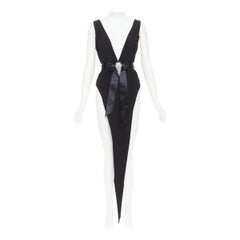 ALEXANDRE VAUTHIER COUTURE 2021 Runway neck crystal brooch slit bodysuit dress