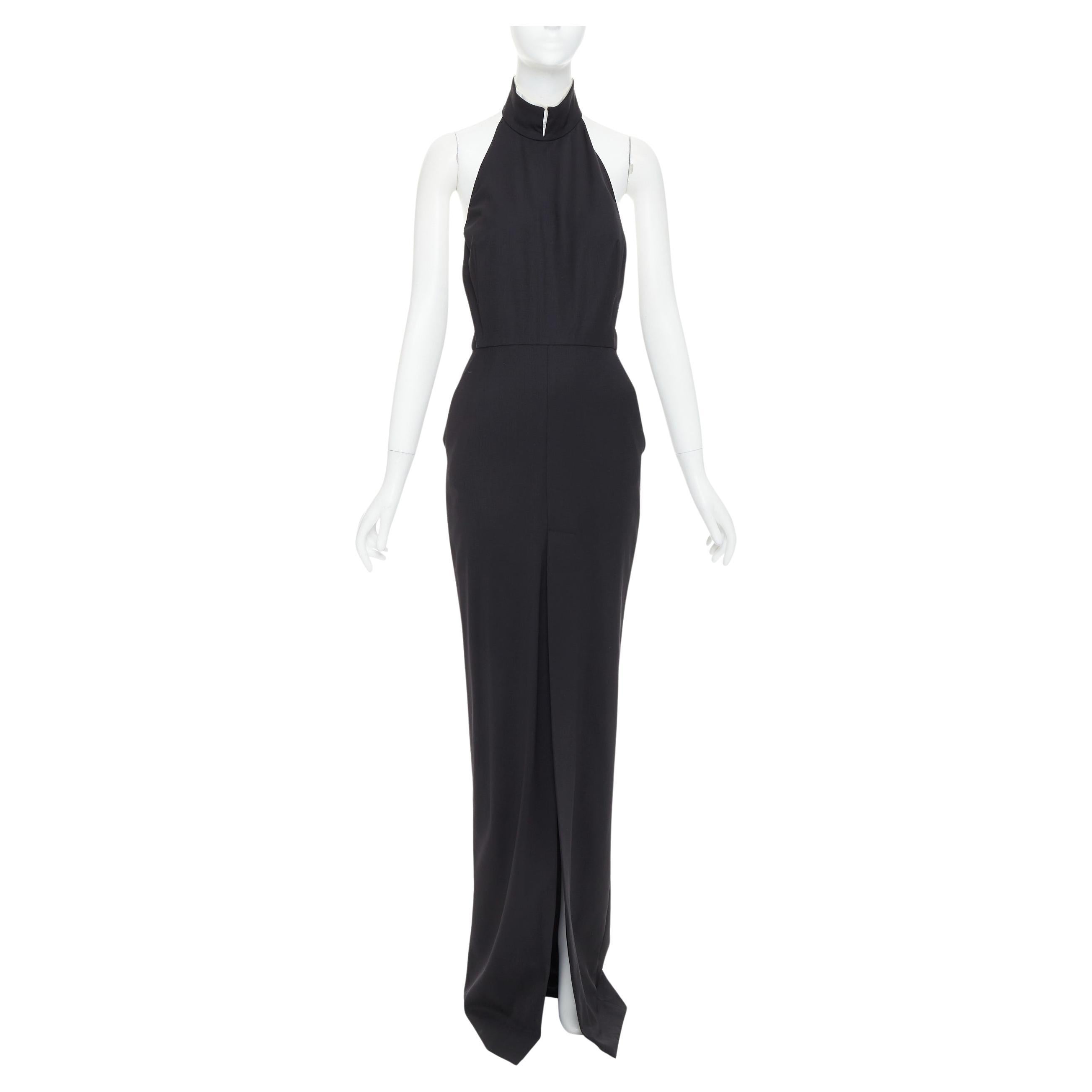 ALEXANDRE VAUTHIER COUTURE AW2018 Laufsteg Schwarz hoch offener Rücken Schlitz vorne Kleid
