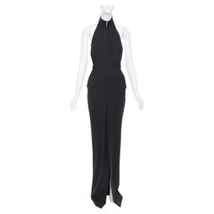 ALEXANDRE VAUTHIER COUTURE AW2018 Runway black high open back slit front gown