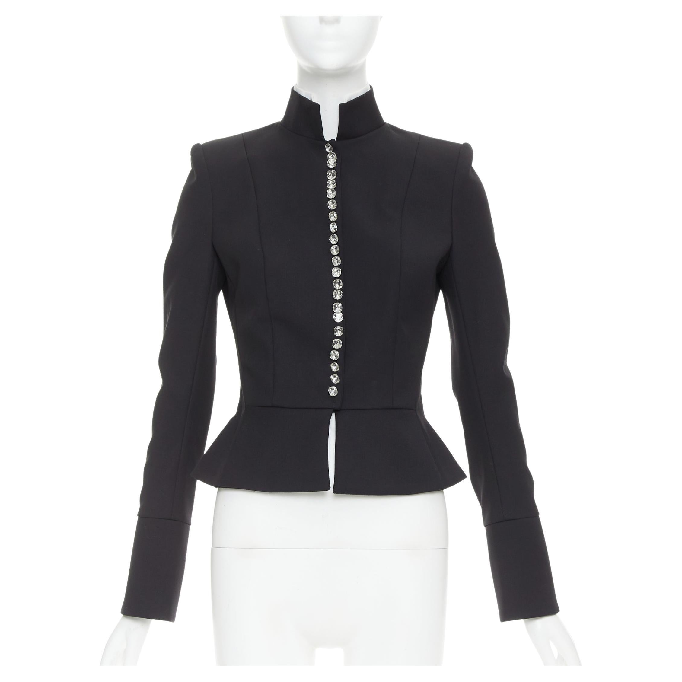ALEXANDRE VAUTHIER COUTURE AW2018 Laufsteg-Jacke aus Twill, abgeschnittene Offiziersjacke FR36 S im Angebot