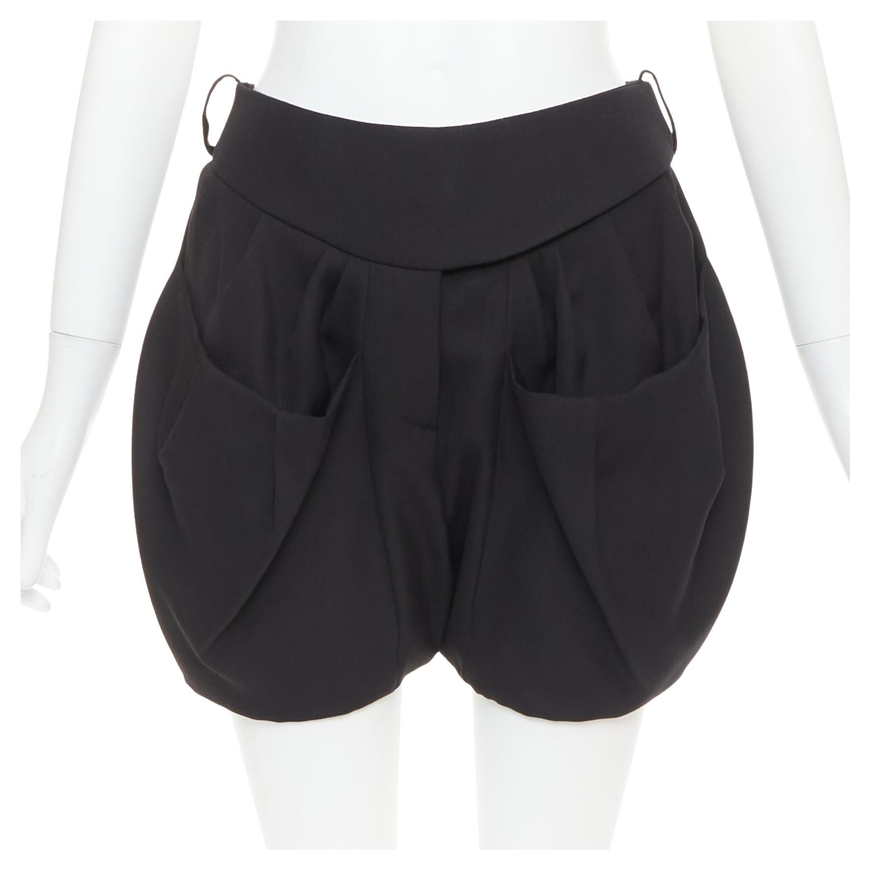 ALEXANDRE VAUTHIER COUTURE AW2019 Laufsteg Schwarz Abgeteilte Tasche Ballon-Shorts im Angebot