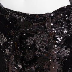 ALEXANDRE VAUTHIER COUTURE AW2019 Pantaloni a gamba larga in paillettes nere da passerella