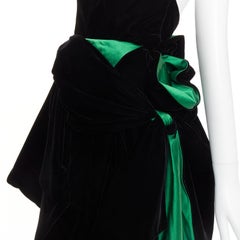 ALEXANDRE VAUTHIER COUTURE AW2020 Runway green velvet duchess high low gown