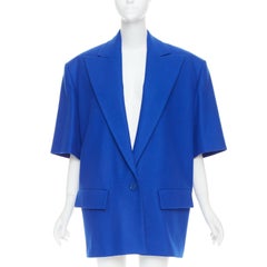 ALEXANDRE VAUTHIER COUTURE AW2022 Runway blue short sleeve oversized blazer