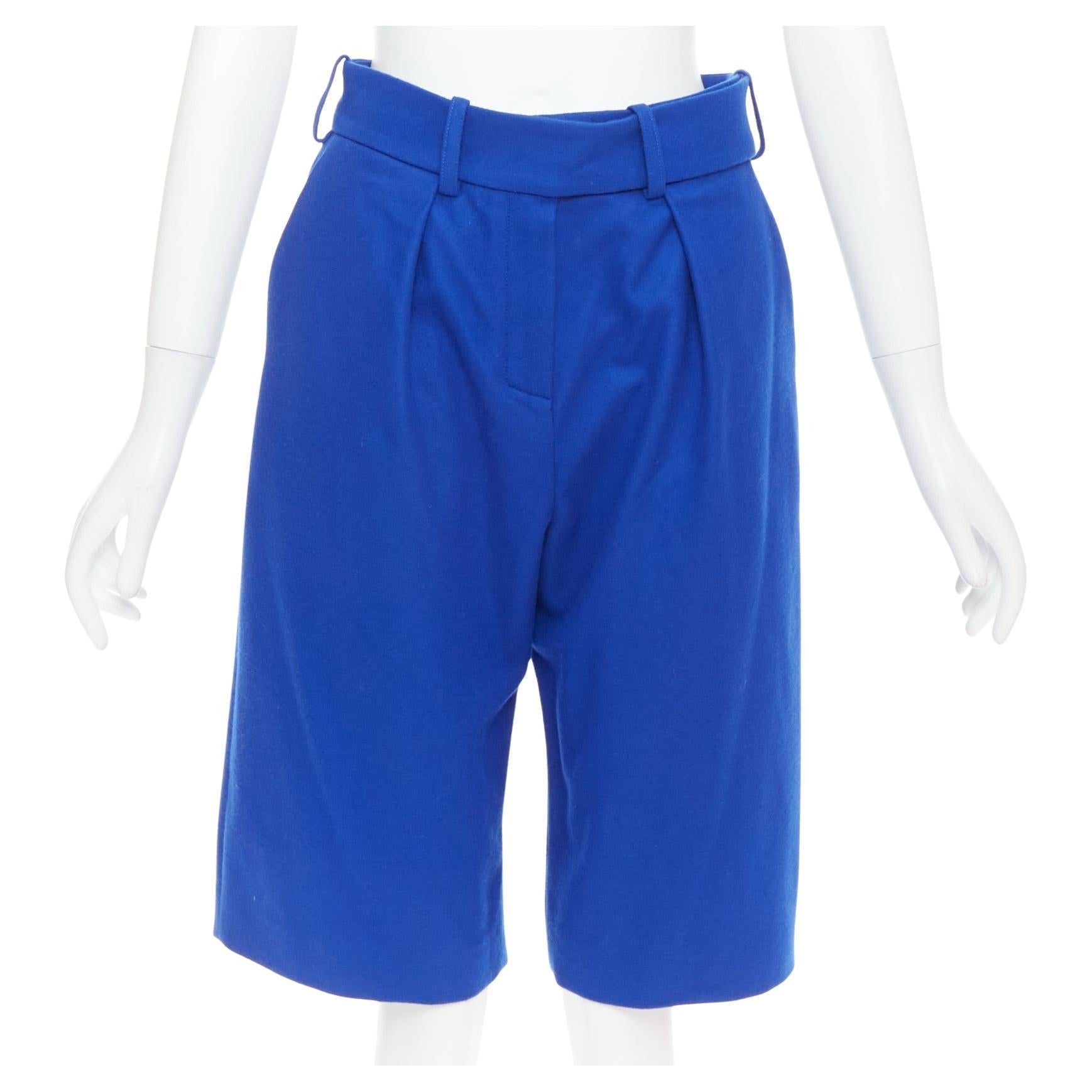 ALEXANDRE VAUTHIER COUTURE AW2022 Laufstegblaue weite Bermudashorts aus Wollfilz im Angebot