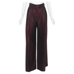 ALEXANDRE VAUTHIER COUTURE Aw2022 Runway bordeaux red high waist wide leg pants