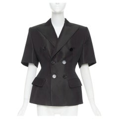 ALEXANDRE VAUTHIER COUTURE AW2022 Runway bordeaux red short sleeve tuxedo jacket