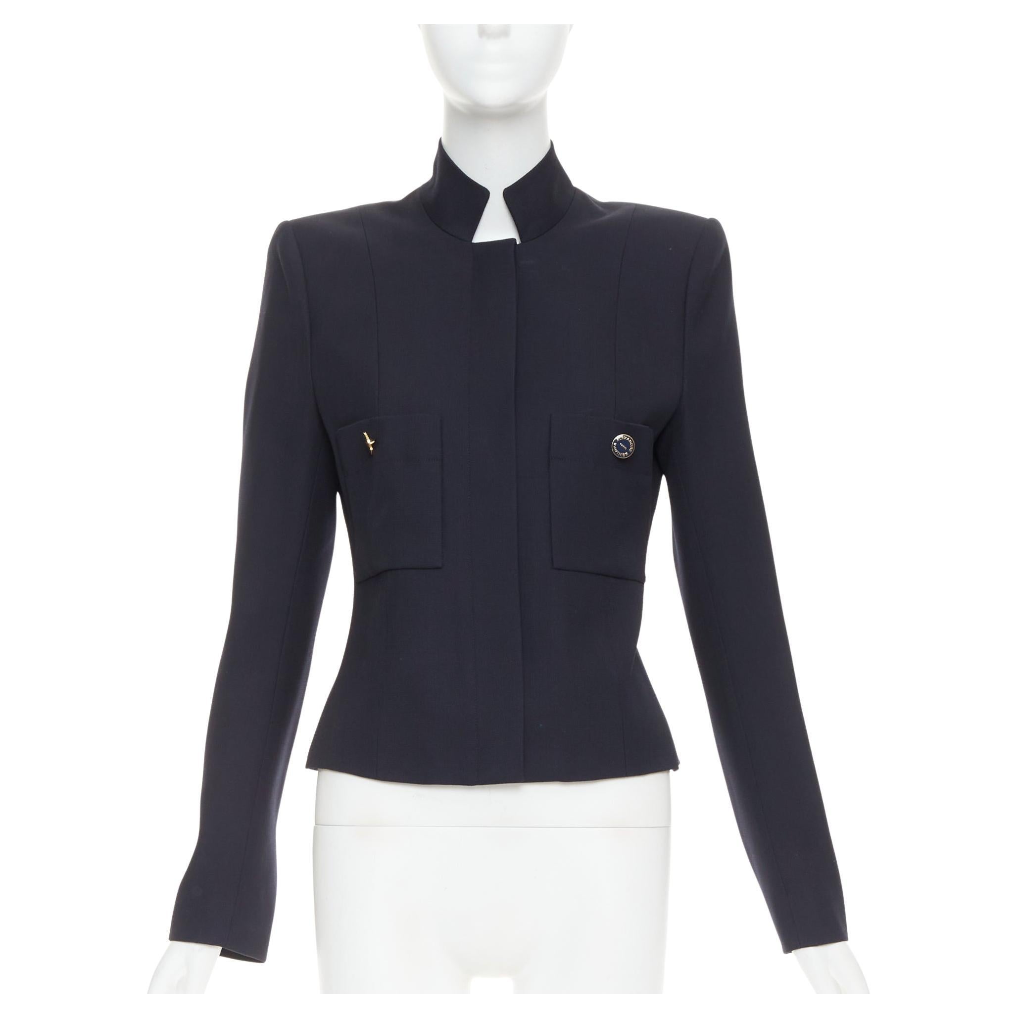 ALEXANDRE VAUTHIER COUTURE AW2023 Laufstegjacke mit angeschnittenem Militärkragen Offiziersjacke im Angebot