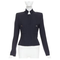 ALEXANDRE VAUTHIER COUTURE AW2023 Laufstegjacke mit angeschnittenem Militärkragen Offiziersjacke