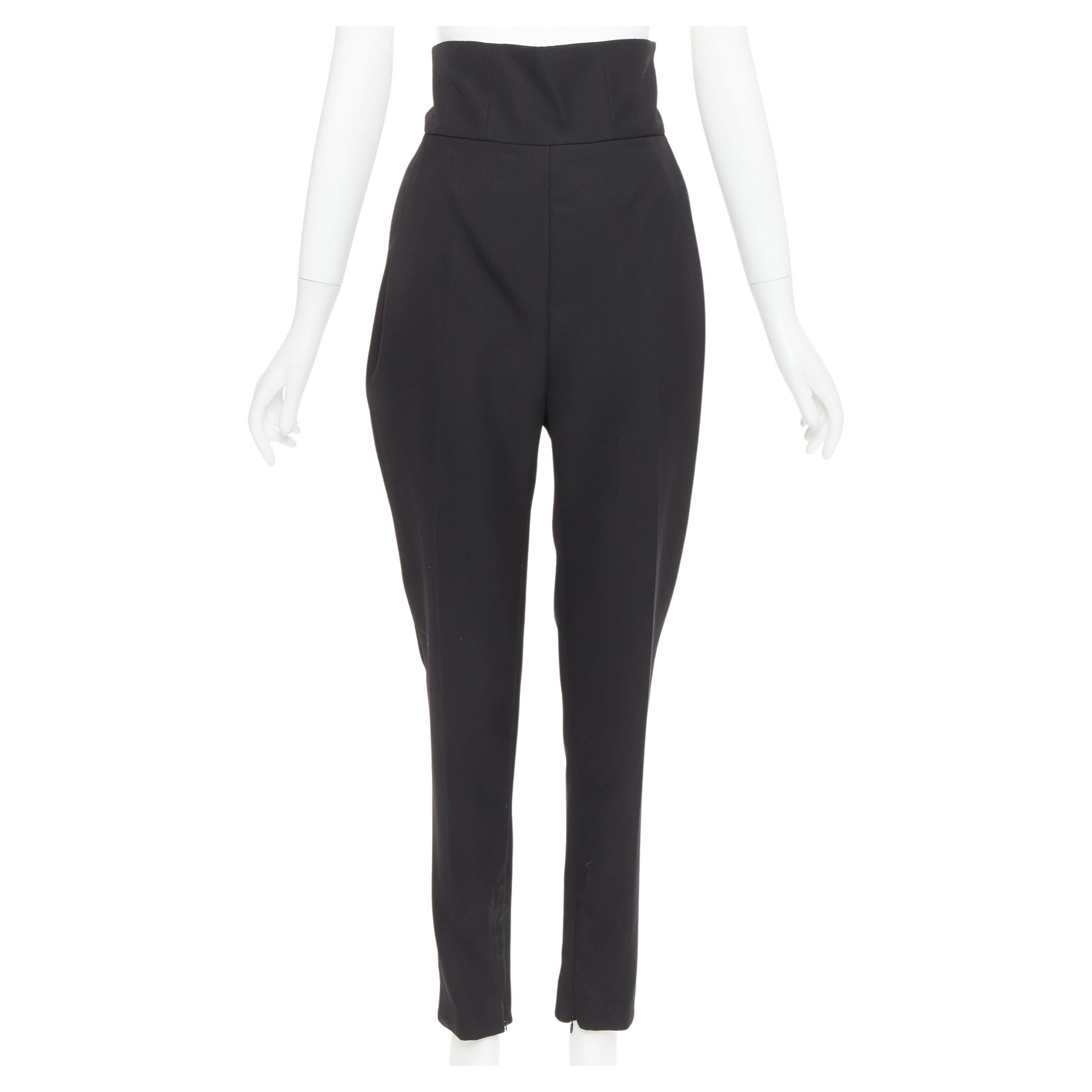 ALEXANDRE VAUTHIER COUTURE Schwarze Haremshose aus Crêpe mit hohem Taillenbund