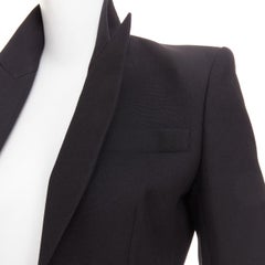 ALEXANDRE VAUTHIER COUTURE black stand peak lapel cropped tuxedo blazer jacket