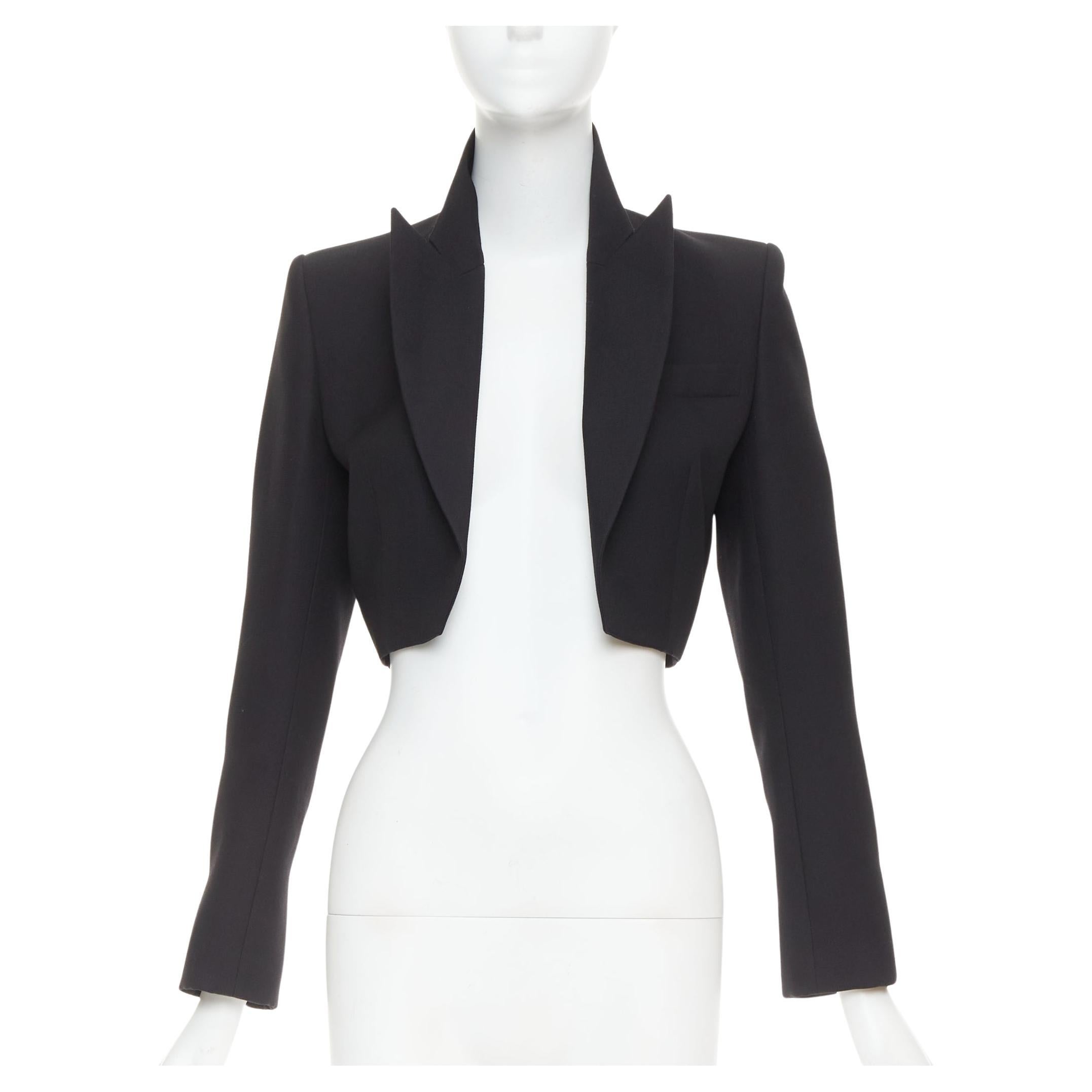 ALEXANDRE VAUTHIER COUTURE Schwarzer Stehaufmännchen-Smoking-Blazer mit Revers