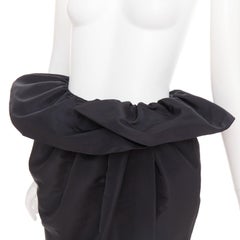 ALEXANDRE VAUTHIER COUTURE black taffeta voluminous peplum side split skirt