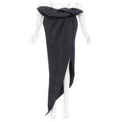 ALEXANDRE VAUTHIER COUTURE black taffeta voluminous peplum side split skirt