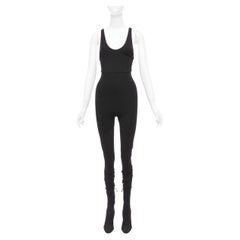 ALEXANDRE VAUTHIER COUTURE black tank jumpsuit pantashoes heel boots EU40