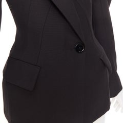 ALEXANDRE VAUTHIER COUTURE black wasp waist power padded shoulder blazer jacket