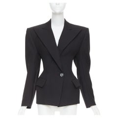 ALEXANDRE VAUTHIER COUTURE schwarz Wespentaille power gepolsterte Schulter Blazer Jacke