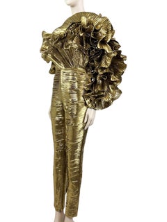 Alexandre Vauthier couture Fall 2023 Look 15 Gold lame jumpsuit