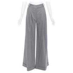 ALEXANDRE VAUTHIER COUTURE Hose mit gerolltem Saum und hoher Taille, mit Falten vorne und weitem Bein