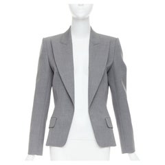 ALEXANDRE VAUTHIER COUTURE Graue einreihige Blazerjacke mit Scheitelrevers