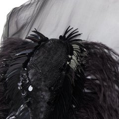 ALEXANDRE VAUTHIER COUTURE Lesage feather sequin pailette embellished sheer top