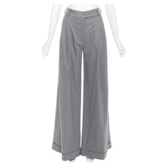ALEXANDRE VAUTHIER COUTURE rolled hem high waisted pleat front wide leg pants