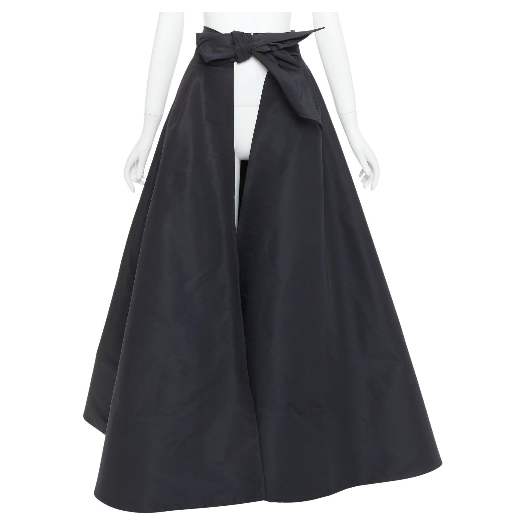 ALEXANDRE VAUTHIER COUTURE Runway black structured duchess satin train skirt For Sale