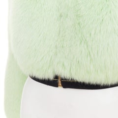 ALEXANDRE VAUTHIER COUTURE Runway Vintage mint green fox fur trim bomber jacket