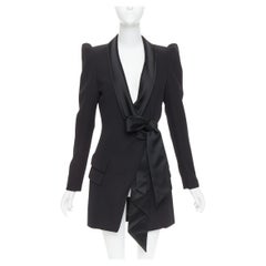 ALEXANDRE VAUTHIER COUTURE S2018 Runway black pagoda shoulder blazer dress FR36