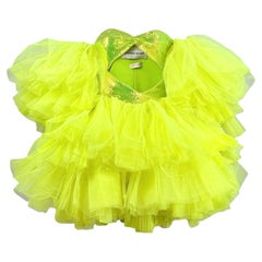 Alexandre Vauthier Couture Spring 2023 Look 33 Mini yellow tulle paillette dress