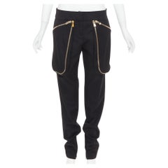 ALEXANDRE VAUTHIER COUTURE SS2016 Runway gold zipper cargo pocket harem pants