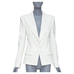 ALEXANDRE VAUTHIER COUTURE SS2020 Runway off gold crystal blazer jacket FR36 S